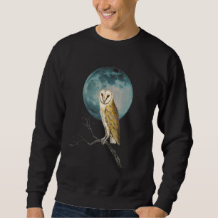 Sweatshirt Barn Owl Pleine lune Illustration Vintage Aire d'o
