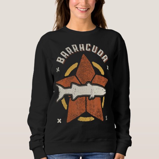 Sweatshirt Barracuda Poisson Vintage Rétro Classique Animal (Devant)