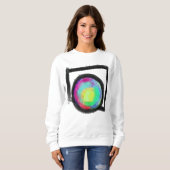 Sweatshirt Barre ronde dans un trou Carré Art Abstrait à port (Devant entier)