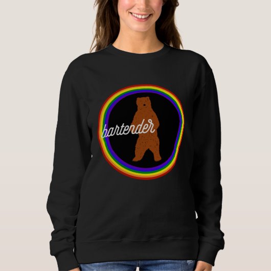 Sweatshirt Bartender  Bartender Pride Bear (Devant)