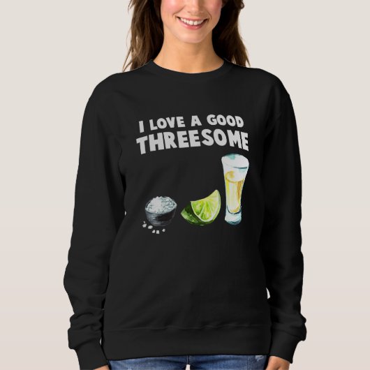 Sweatshirt Bartender I Love A Good Triesome Drinking Bartend (Devant)