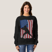 Sweatshirt Base-ball avec drapeau américain (Devant entier)