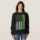 Sweatshirt Base de Jour de la Saint Patrick Drapeau Américain (Devant entier)
