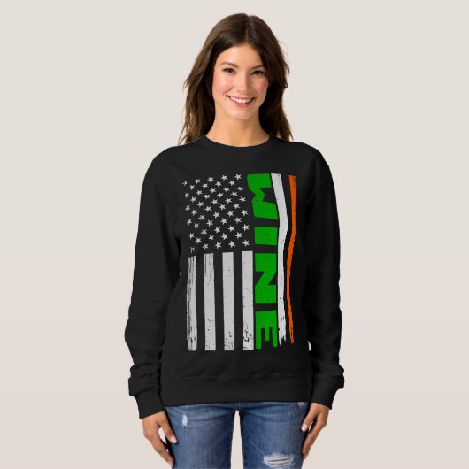 Sweatshirt Base de Jour de la Saint Patrick Drapeau Américain (Devant entier)