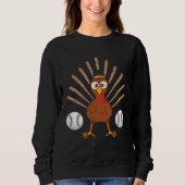 Sweatshirt Baseball Bat Turkey Thanksgiving (Devant)