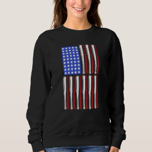 Sweatshirt Baseball Bata USA Drapeau Américain Patriotique Jo