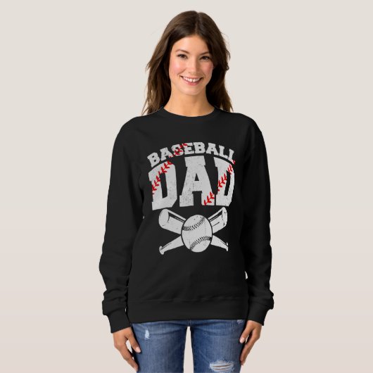Sweatshirt Baseball Dad Daddy Papa Apparel Dad Baseball Fathe (Devant entier)