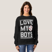 Sweatshirt Baseball Dad Mom   Love My Boys (Devant entier)