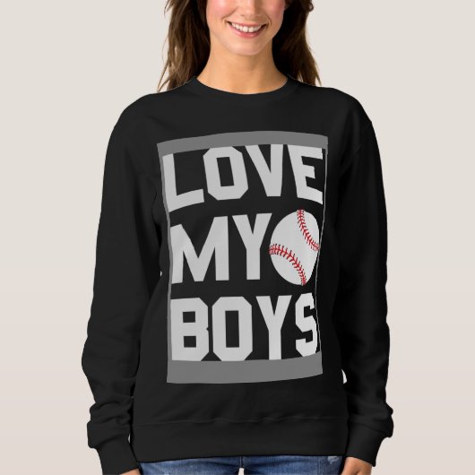 Sweatshirt Baseball Dad Mom   Love My Boys (Devant)