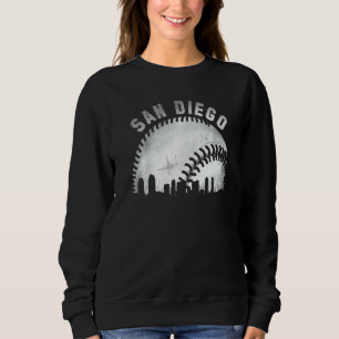 Sweatshirt Baseball de ville de la skyline de San Diego vinta