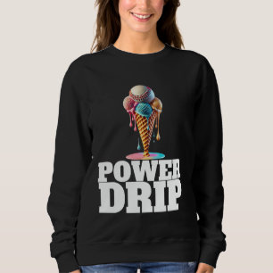 Sweatshirt Baseball Home Plate Drip Ice Cream Drip Baseball B