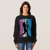 Sweatshirt Baseball Inspire Pink Blue Color Inspirational Mot (Devant entier)