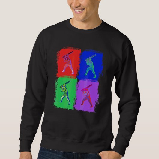 Sweatshirt Baseball Jeu de Baseball Pop Art (Devant)
