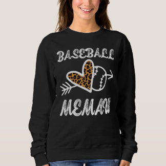 Sweatshirt Baseball Memaw Proud Baseball Family Leopard Bigge