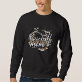 Sweatshirt Baseball Mom Leopard Pattern Baseball Mother (Devant)