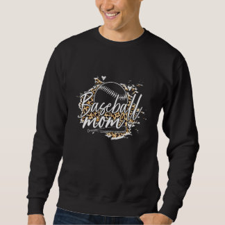 Sweatshirt Baseball Mom Leopard Pattern Baseball Mother