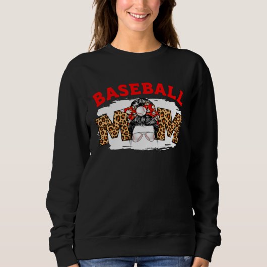 Sweatshirt Baseball Mom Messy Bun Cute Mother s Day Basketbal (Devant)