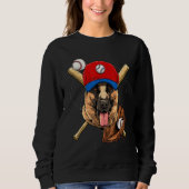 Sweatshirt Baseball Player Coaches German Shepherd Dog Pitche (Devant)