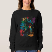 Sweatshirt Baseball Splash Retro Baseball Bat Baseballer (Devant)
