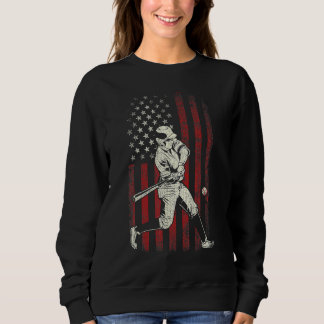 Sweatshirt Baseball Vintage American Flag 4th Of July Sports 