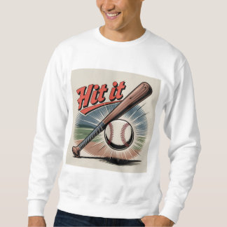 Sweatshirt Baseball vintage "Hit It" Sports rétro