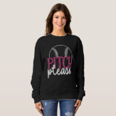Sweatshirt Baseball Womens Leopard Pattern Softball Baseball  (Devant entier)