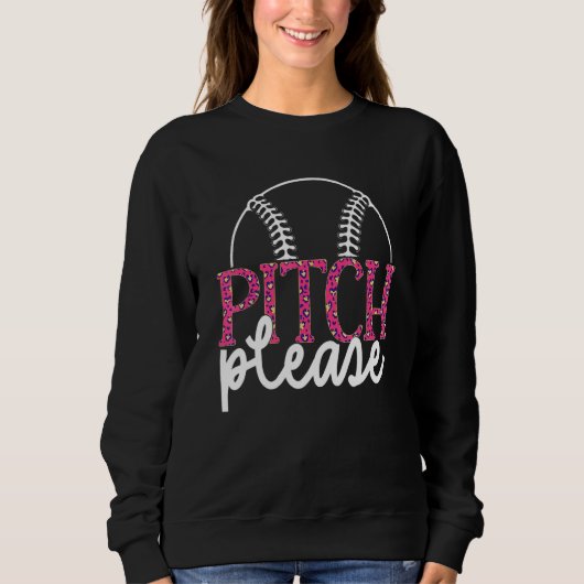 Sweatshirt Baseball Womens Leopard Pattern Softball Baseball  (Devant)
