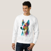 Sweatshirt Basenji - Graffiti Neon Enk Splash (Devant entier)