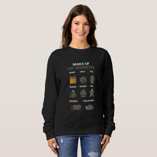 Sweatshirt Basic Of Cat Geometry Cute Cat Cat Owner Math Sch (Devant entier)