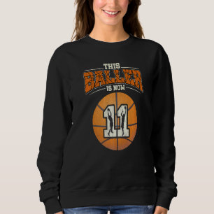 Sweatshirt Basket-ball 11e anniversaire fille Boy Bball 11 an