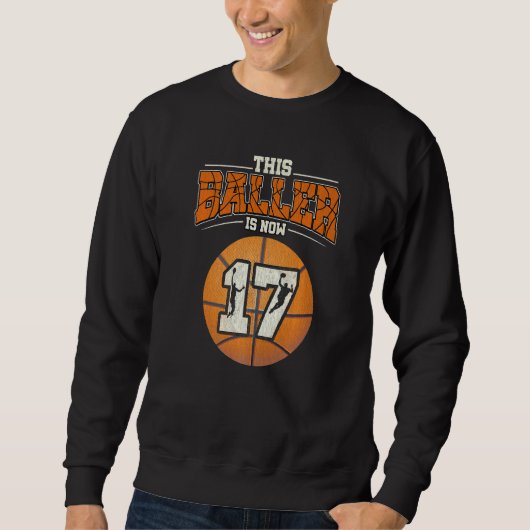 Sweatshirt Basket-ball 17e anniversaire fille Boy Bball 17 an (Devant)