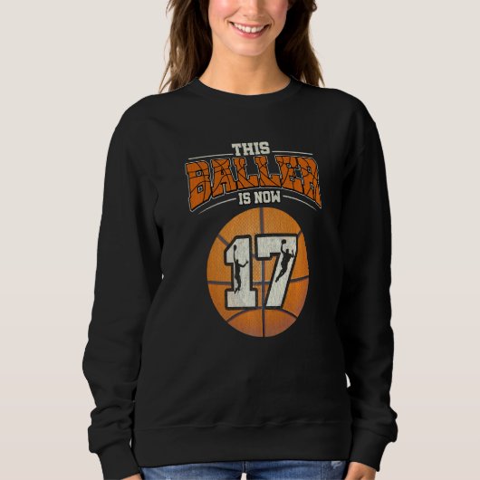 Sweatshirt Basket-ball 17e anniversaire fille Boy Bball 17 an (Devant)