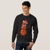 Sweatshirt Basket-ball Noël cadeau Snowman Basketball Chris (Devant entier)