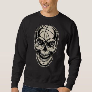Sweatshirt Basket-ball Retro Vintage Big Skeleton Head B