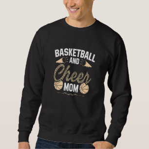 Sweatshirt Basketball Cheval Fan Leopard Motif Moms Cheerlea