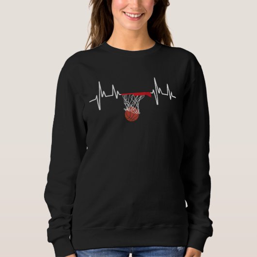 Sweatshirt Basketball Heartbeat Coach Basketball player (Devant)