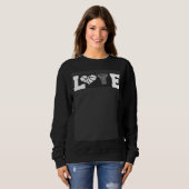 Sweatshirt Basketball Love with Net and Ball Heart Valentine  (Devant entier)