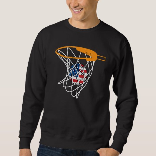 Sweatshirt Basketball Net 4th Of July Retro Sports Player Ath (Devant)