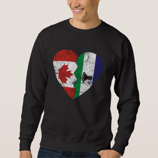Sweatshirt Basotho Canadian Flags Heart Canada Lesotho Roots (Devant)