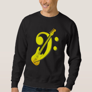 Sweatshirt Bass Clef Musical Instrument Baid Rock Music Ba