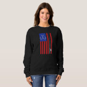 Sweatshirt Basse Pêche Poteau Américain Drapeau Couleur (Devant entier)