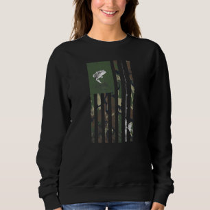 Sweatshirt Basse Pêche Poteau Camo drapeau américain Vintage
