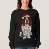Sweatshirt Basset Hound Feux de Noël Xmas Amoureux des chiens (Devant)
