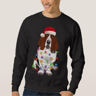 Sweatshirt Basset Hound Feux de Noël Xmas Amoureux des chiens