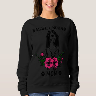 Sweatshirt Basset Hound Maman Chien Mères Fleurs Florales mig