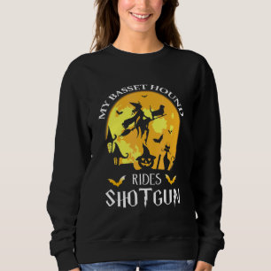 Sweatshirt Basset Hound Rides Shotgun Dog