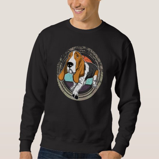 Sweatshirt Basset Hound Vintage 9 (Devant)