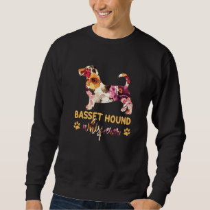Sweatshirt Basset Hound Whisperer Flower Chien
