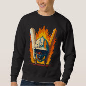 Sweatshirt Bat And Helmet Cricket Player (Devant)
