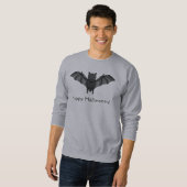 Sweatshirt Bat Cartoon Cute Et Joyeux Texte D'Halloween (Devant entier)